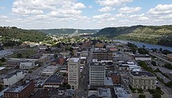Steubenville from the air, looking north