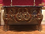 Antoine Gaudreau – This highly-important commode, with gilt-bronze mounts by Jacques Caffieri, was delivered in April 1739 for King Louis XV's Bedchamber at the Palace of Versailles.