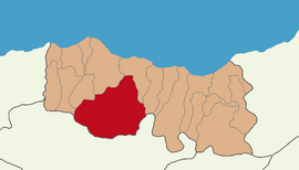 Map showing Maçka District in Trabzon Province