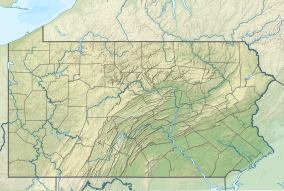 Map showing the location of Johnstown Flood National Memorial