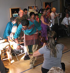 Performance art by Wayne Gaussoin (Picuris Pueblo), Museum of Contemporary Native Art, Santa Fe, NM, 2009