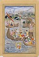 Alexander is Lowered into the Sea, from a Khamsa (Quintet) of Amir Khusrau Dihlavi c. 1597–98, attributed to Mukanda.