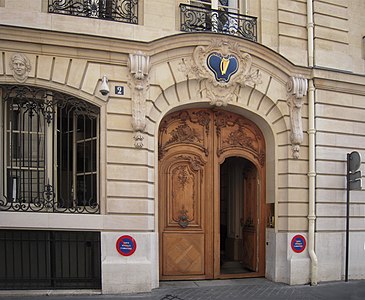 Rococo Revival door of the Hôtel de Breteuil (Paris)