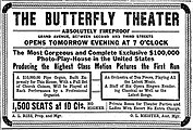 Butterfly Theater advertisement Milwaukee Sentinel September 1, 1911