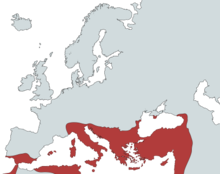 Map of the Byzantine Empire at AD 555.