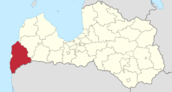 Location of South Kurzeme Municipality in Latvia