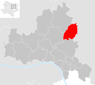 Lage der Gemeinde Großrußbach im Bezirk Korneuburg (anklickbare Karte)