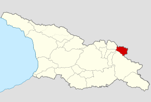 Map highlighting the historical region of Tusheti in Georgia