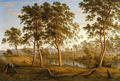 John Glover, Natives on the Ouse River, Van Diemen's Land, 1838