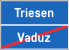 4.28 Ortsende auf Hauptstrassen (FL) – Der nächste Ort ist Triesen, hinter uns liegt Vaduz