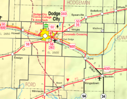 KDOT map of Ford County (legend)