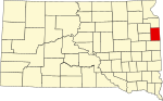 State map highlighting Deuel County