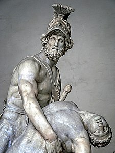 Menelaus bearing the corpse of Patroclus. Flavian Era (1st century CE).