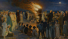 Midsummer Eve Bonfire on Skagen Beach (1906)