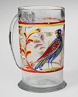 Bohemian mug, 18th century, typical of so-called "peasant glass"