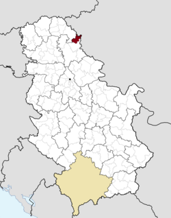 Location of Nova Crnja within Serbia