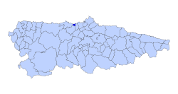 Location of San Esteban de Pravia