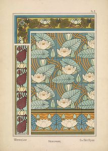 Page on the Water Lily, from the book by Eugène Grasset on ornamental uses of flowers (1899)