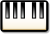 A piano keyboard encompassing 1 octave