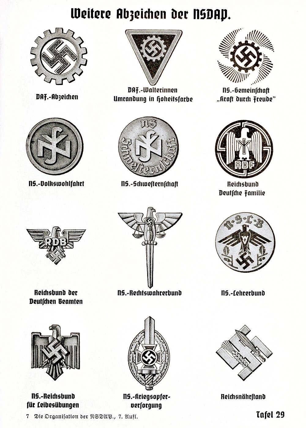 Emblem of the Reichsbund der Deutschen Beamten (RDB), from Organisationsbuch der NSDAP 1943