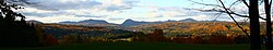 Panoramic view of Willoughby Notch and Mount Pisgah
