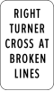 Right turners cross at broken white lines