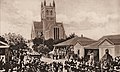 Church Parade of the Royal Navy and British Army at the (then under construction) Cathedral in the City of Hamilton, circa 1900