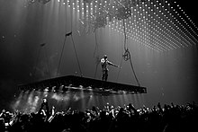 West performing on the Saint Pablo Tour in 2016.