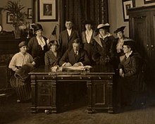 Signing of the women suffrage proclamation in 1917
