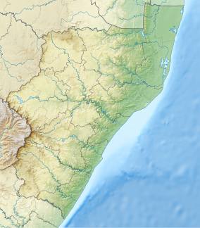 Map showing the location of Oribi Gorge