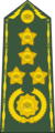 on a green shoulder strap of Army