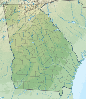 Map showing the location of Ocmulgee Mounds National Historical Park