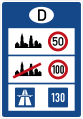 Zeichen 393 Informationstafel an Grenz­übergangs­stellen an der Autobahn (3600 × 2500 mm)