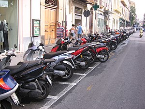 Motor scooter parking lot