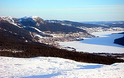 Åresjön and Åre seen from the Mullfell in nearby Duved