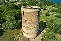 Watch tower of Vytautas the Great in Kherson Oblast with the historical state flag of Lithuania