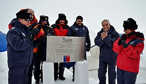 President Piñera inaugurating the base in 2014.