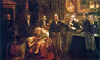 Dom Pedro I, ruler of the Empire of Brazil, delivers his abdication letter on 7 April 1831