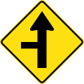 (W2-4) Side road intersection from left