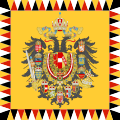 Imperial Standard of the Austrian Empire with Medium Coat of arms. Used until 1915 also for the Austro-Hungarian Empire.