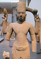 Vishnu from Prasat Rup Arak, Kulen, Khmer art, Cambodia, c. 800–875