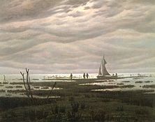 Flachlandschaft am Greifswalder Bodden (Flat Landscape on the Bay of Greifswald), Caspar David Friedrich, about 1830-1834