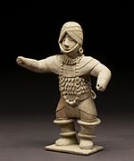 Whistle in the form of a dancing figure from Colima, Mexico, pottery, c. 300 B.C. - A.D. 200