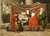 A Turkish notary drawing up a marriage contract the painting for which Rørbye won the Thorvaldsen Medal, 1837