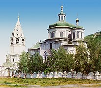 Die Erscheinungskirche (1691–1695), die 1949 gesprengt wurde. Photo von Prokudin-Gorski.