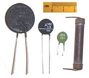 Thermistors. They can be NTC or PTC according response to warming.