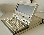 The IBM PC Convertible (model 5140; 1986), the first DOS-compatible PC to be a laptop and to use the standard 3+1⁄2-inch floppy disk drives.