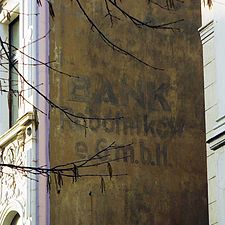 Old inscription for the Polish Workers' Bank in Bochum