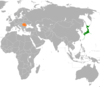 Location map for Japan and Romania.