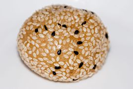 Chinese jian dui with black and white sesame